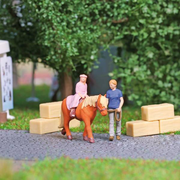 BUSCH 79804 - A-Set: Ponyreiten H0